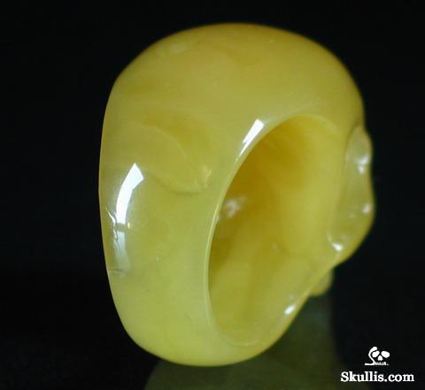 Baltic Amber Crystal Skull Ring