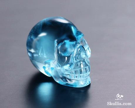 Sky Blue Topaz Crystal Skull
