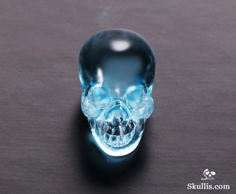Sky Blue Topaz Crystal Skull