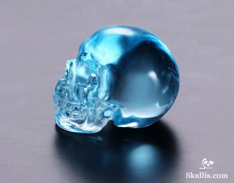 Sky Blue Topaz Crystal Skull