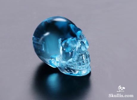 Sky Blue Topaz Crystal Skull