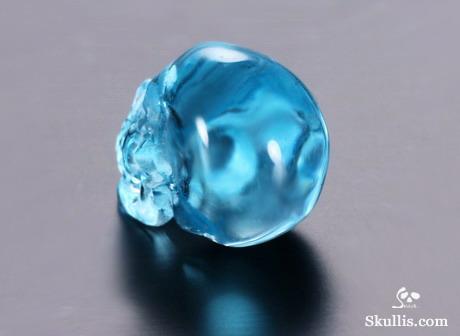 Sky Blue Topaz Crystal Skull