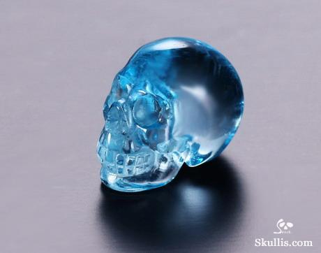 Sky Blue Topaz Crystal Skull