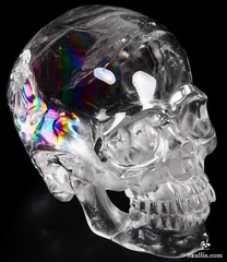 Stunning Rare Huge 5.0" Quartz Rock Crystal Carved Crystal Skull, Super Realistic