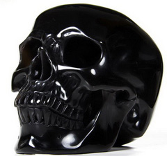 GIANT 7.6" Rainbow Obsidian Carved Crystal Skull, Super Realistic
