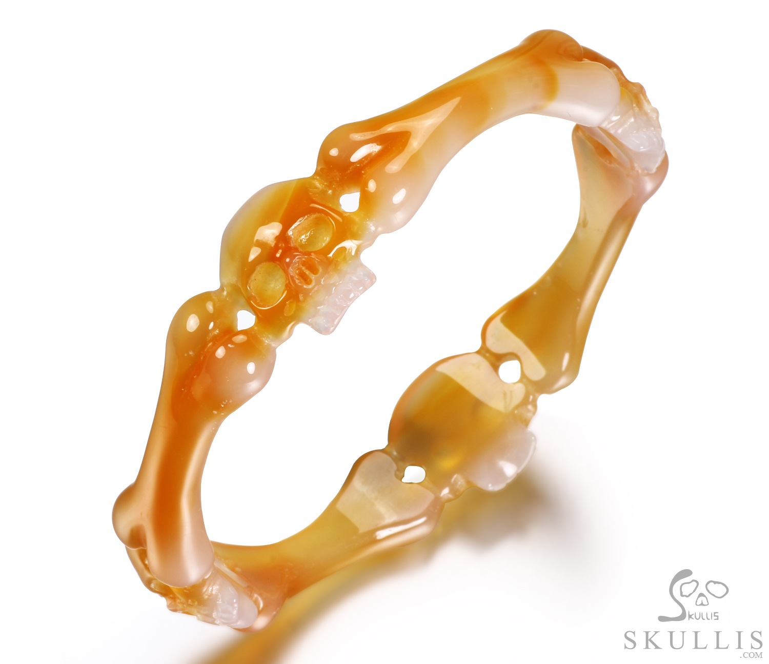The Keeper of the Flame - Agate Hand Carved Crystal Skull Bangle, Crystal Healing Skull Jewelry, for Women & Men The Keeper of the Flame - Agate Hand Carved Crystal Skull Bangle, Crystal Healing Skull Jewelry, for Women & Men