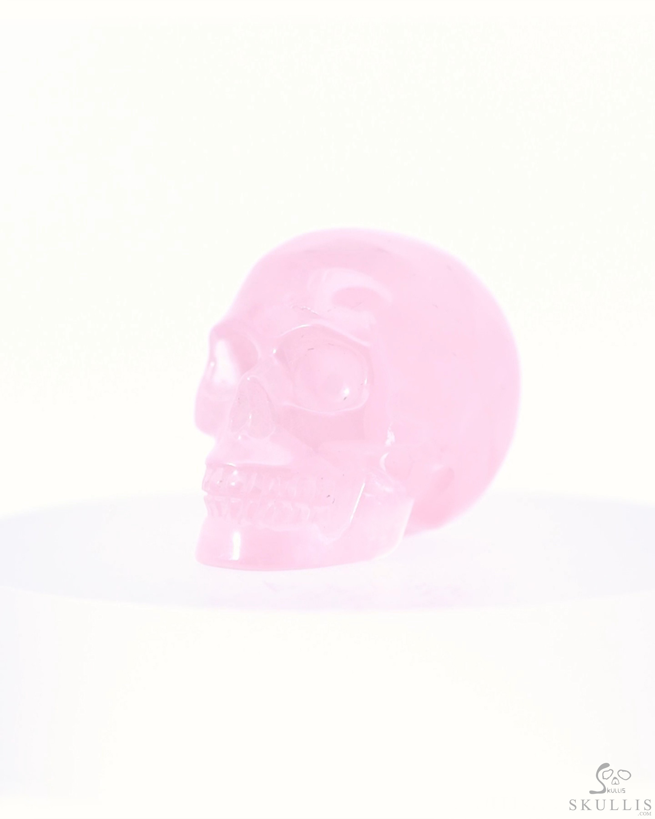 1.2" Rose Quartz Hand Carved Crystal Skull, Realistic, Crystal Healing 1.2" Rose Quartz Hand Carved Crystal Skull, Realistic, Crystal Healing