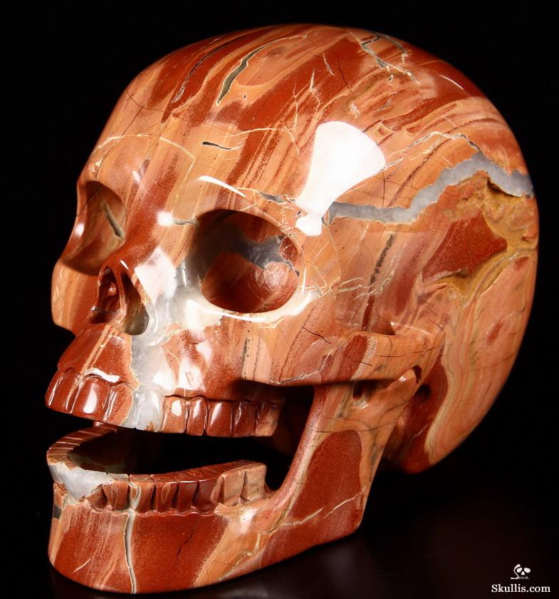 HUGE 5.1" Red Jasper Carved Crystal Singing Skull HUGE 5.1" Red Jasper Carved Crystal Singing Skull