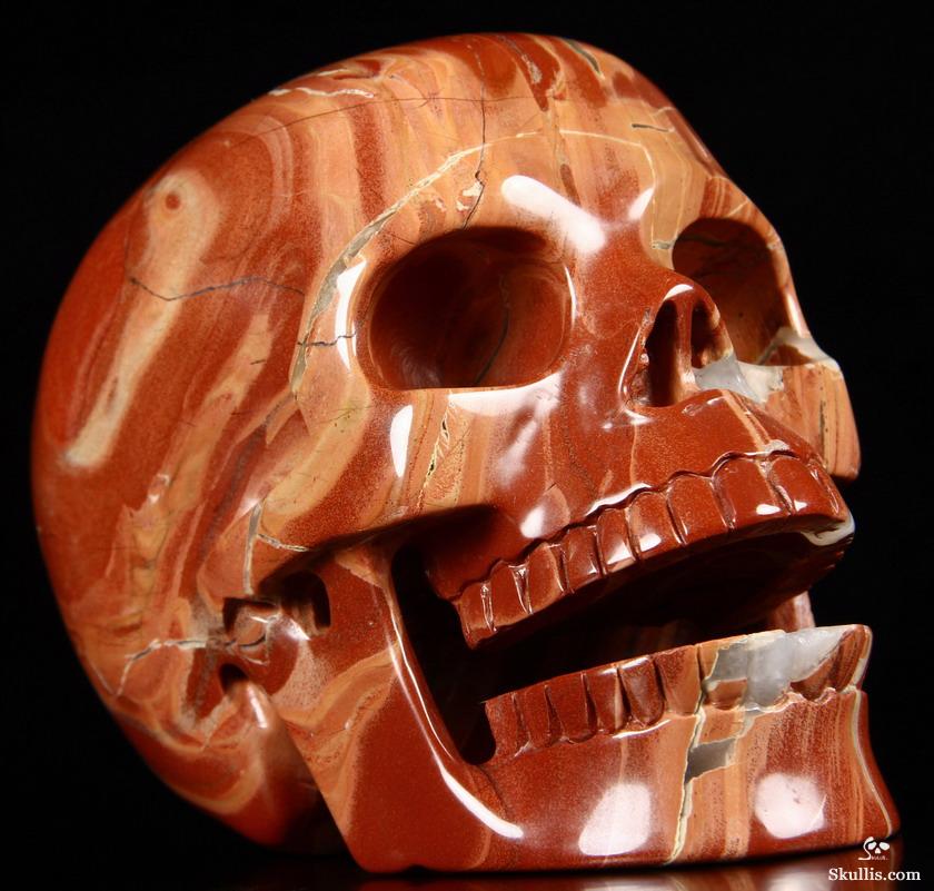 HUGE 5.1" Red Jasper Carved Crystal Singing Skull HUGE 5.1" Red Jasper Carved Crystal Singing Skull