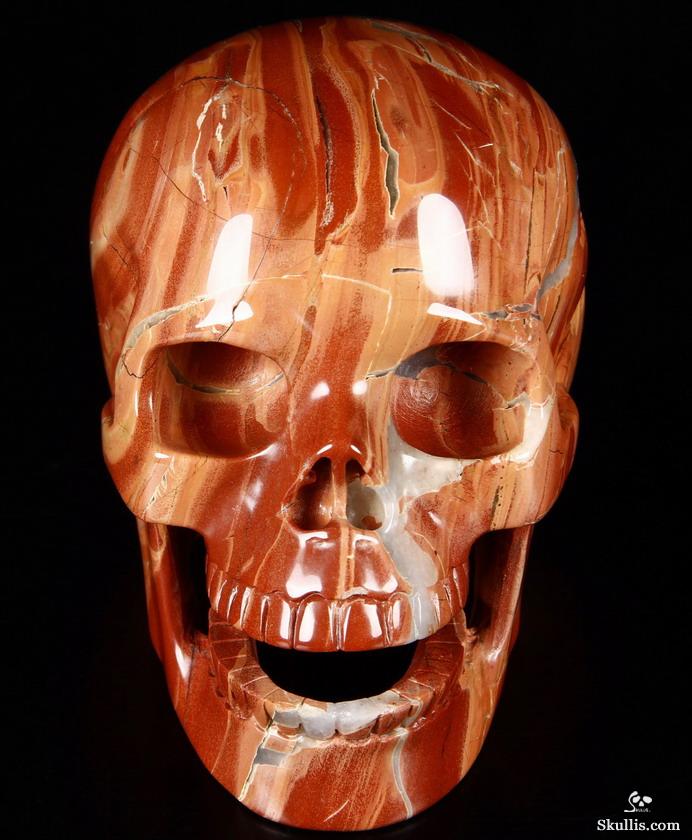 HUGE 5.1" Red Jasper Carved Crystal Singing Skull HUGE 5.1" Red Jasper Carved Crystal Singing Skull