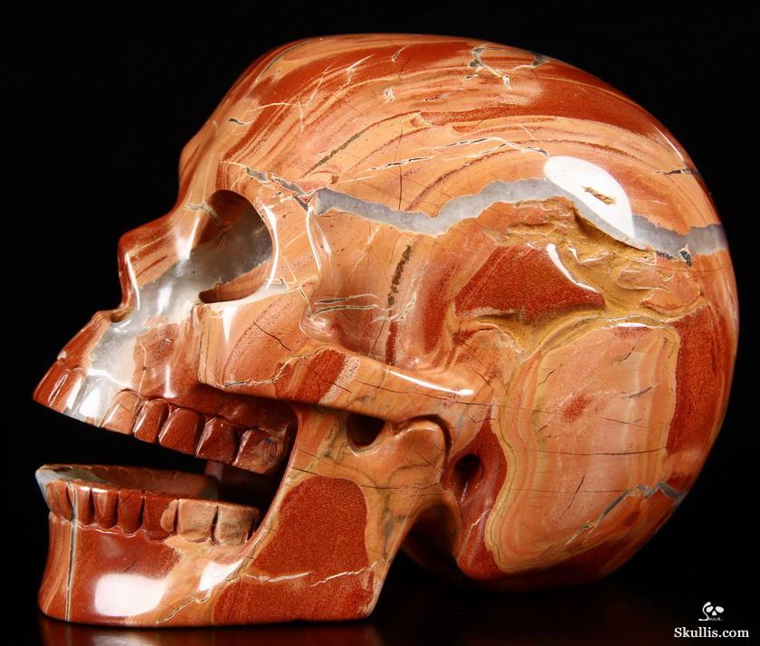 HUGE 5.1" Red Jasper Carved Crystal Singing Skull HUGE 5.1" Red Jasper Carved Crystal Singing Skull