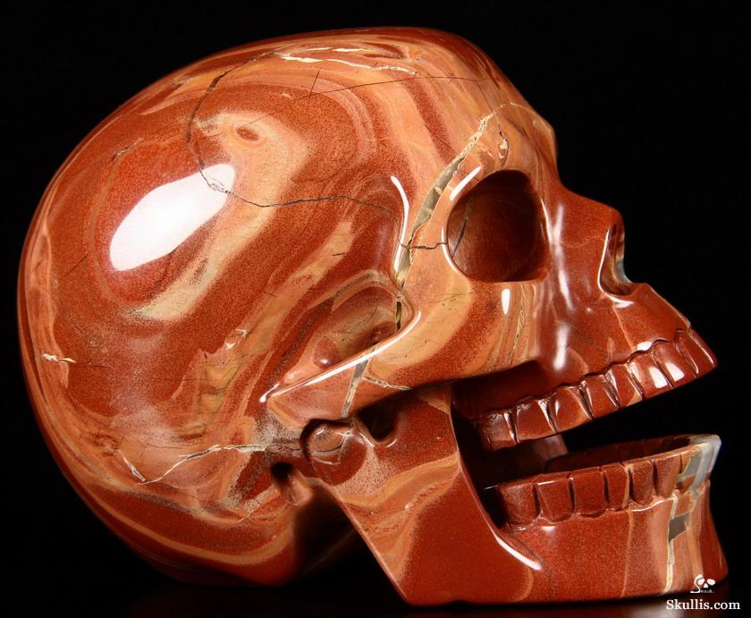 HUGE 5.1" Red Jasper Carved Crystal Singing Skull HUGE 5.1" Red Jasper Carved Crystal Singing Skull