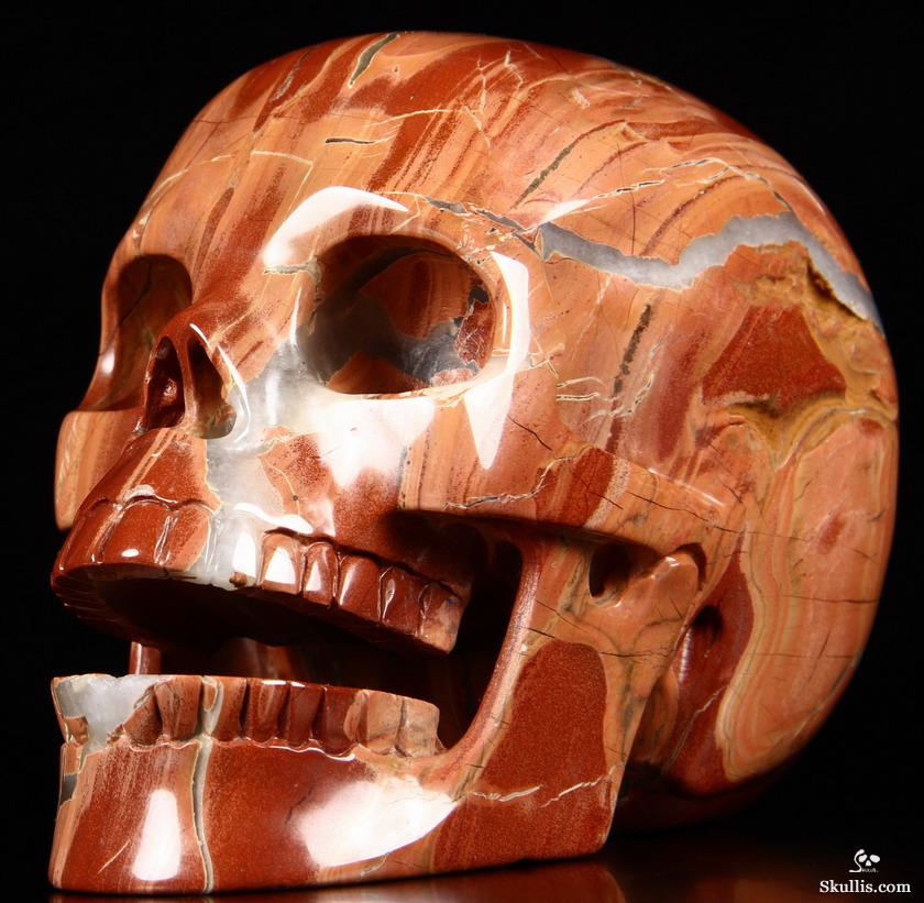 HUGE 5.1" Red Jasper Carved Crystal Singing Skull HUGE 5.1" Red Jasper Carved Crystal Singing Skull
