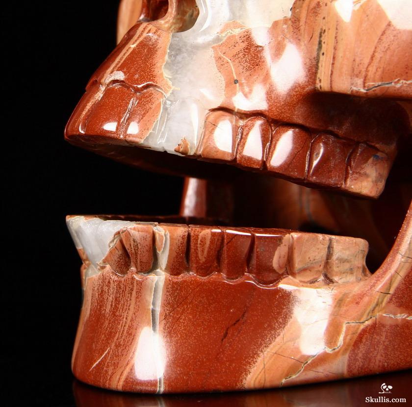 HUGE 5.1" Red Jasper Carved Crystal Singing Skull HUGE 5.1" Red Jasper Carved Crystal Singing Skull