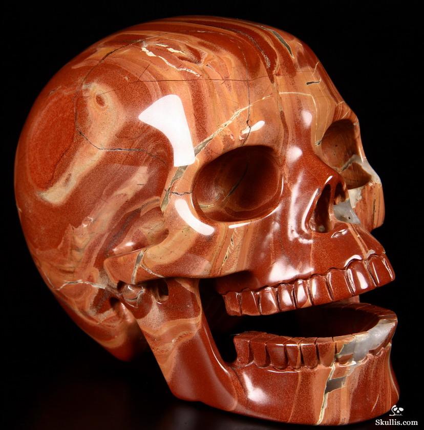 HUGE 5.1" Red Jasper Carved Crystal Singing Skull HUGE 5.1" Red Jasper Carved Crystal Singing Skull