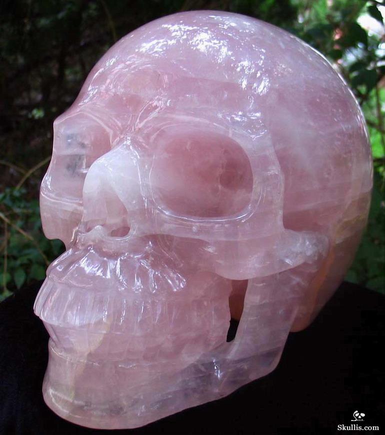 Titan 12.3" Rose Quartz Carved Crystal Skull, Realistic Titan 12.3" Rose Quartz Carved Crystal Skull, Realistic