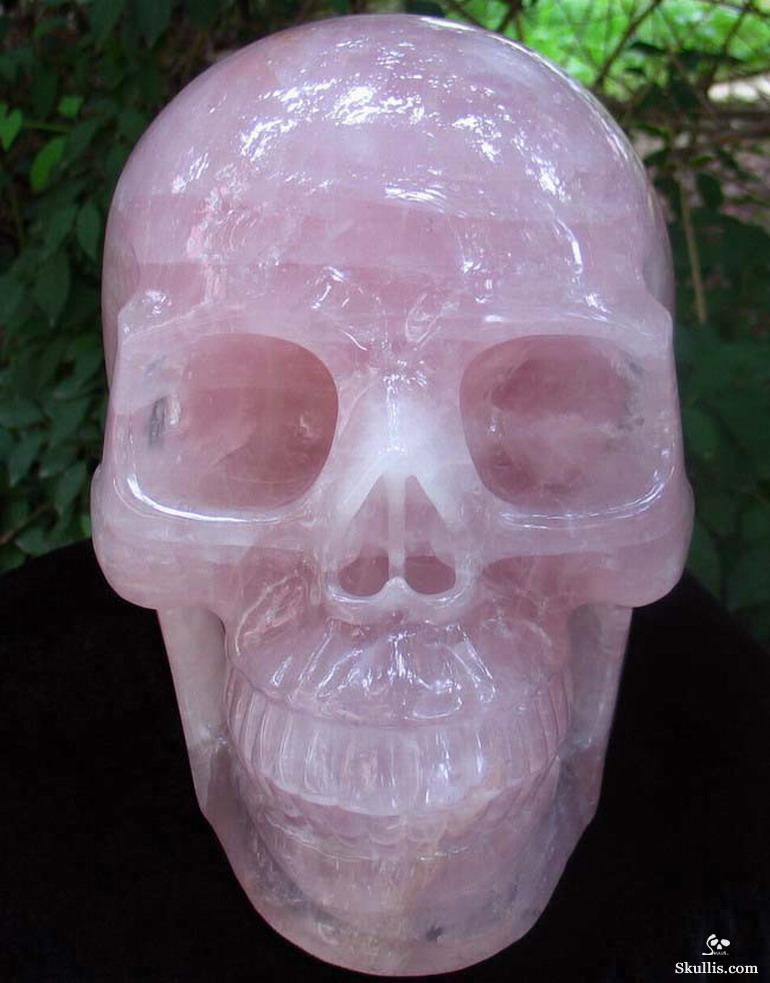Titan 12.3" Rose Quartz Carved Crystal Skull, Realistic Titan 12.3" Rose Quartz Carved Crystal Skull, Realistic