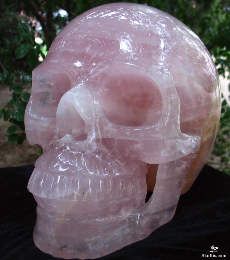 Titan 12.3" Rose Quartz Carved Crystal Skull, Realistic Titan 12.3" Rose Quartz Carved Crystal Skull, Realistic