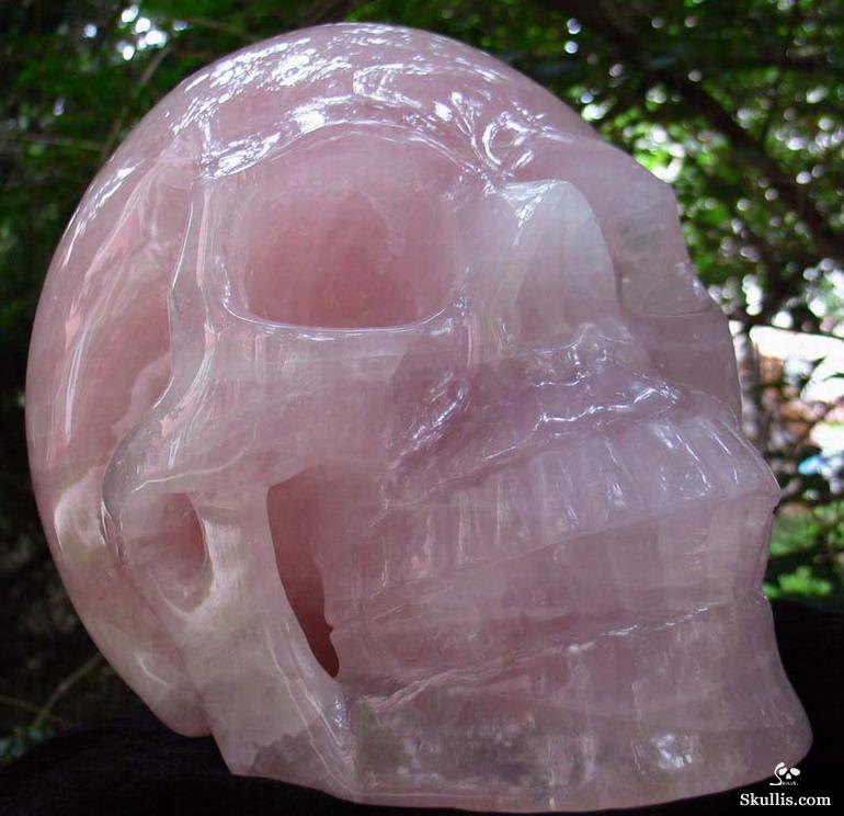 Titan 12.3" Rose Quartz Carved Crystal Skull, Realistic Titan 12.3" Rose Quartz Carved Crystal Skull, Realistic
