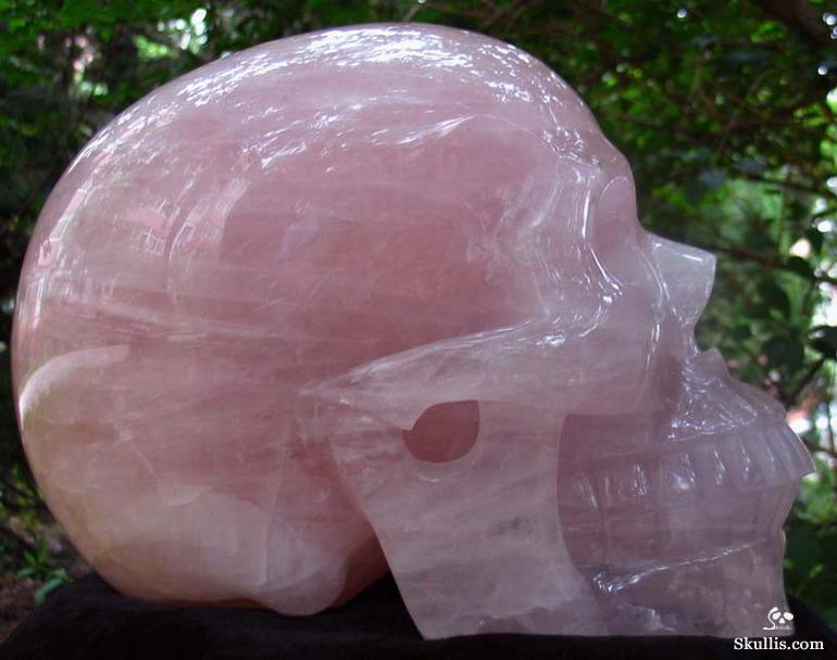 Titan 12.3" Rose Quartz Carved Crystal Skull, Realistic Titan 12.3" Rose Quartz Carved Crystal Skull, Realistic