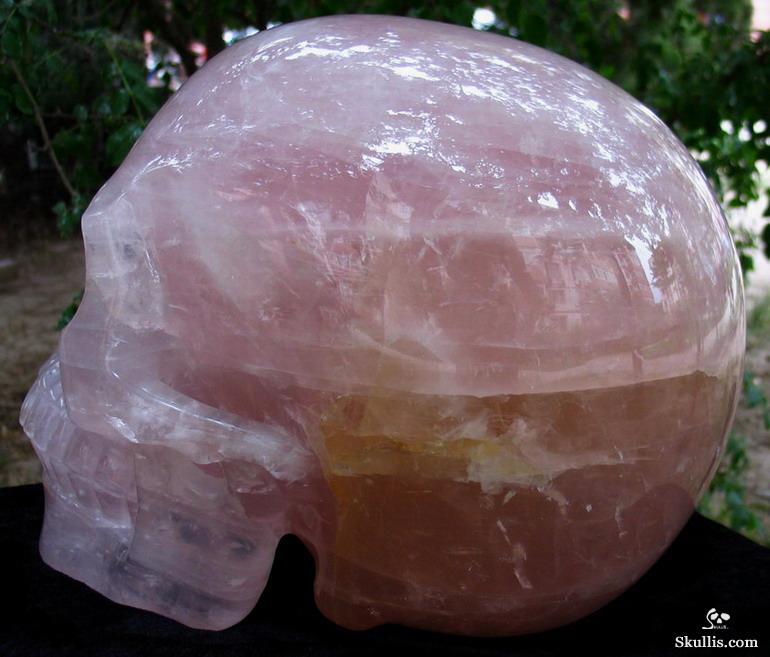 Titan 12.3" Rose Quartz Carved Crystal Skull, Realistic Titan 12.3" Rose Quartz Carved Crystal Skull, Realistic