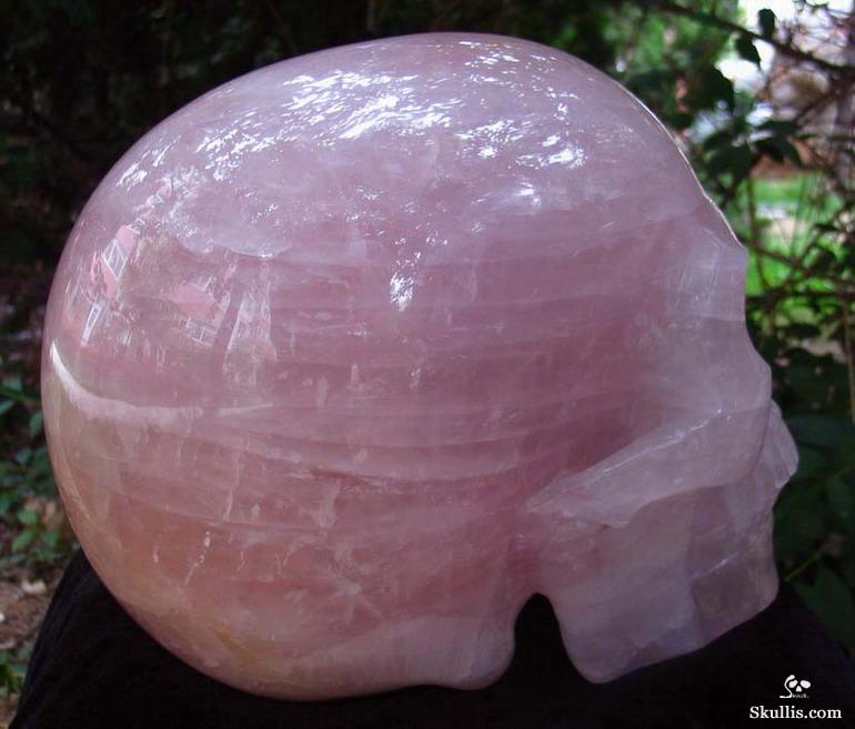 Titan 12.3" Rose Quartz Carved Crystal Skull, Realistic Titan 12.3" Rose Quartz Carved Crystal Skull, Realistic