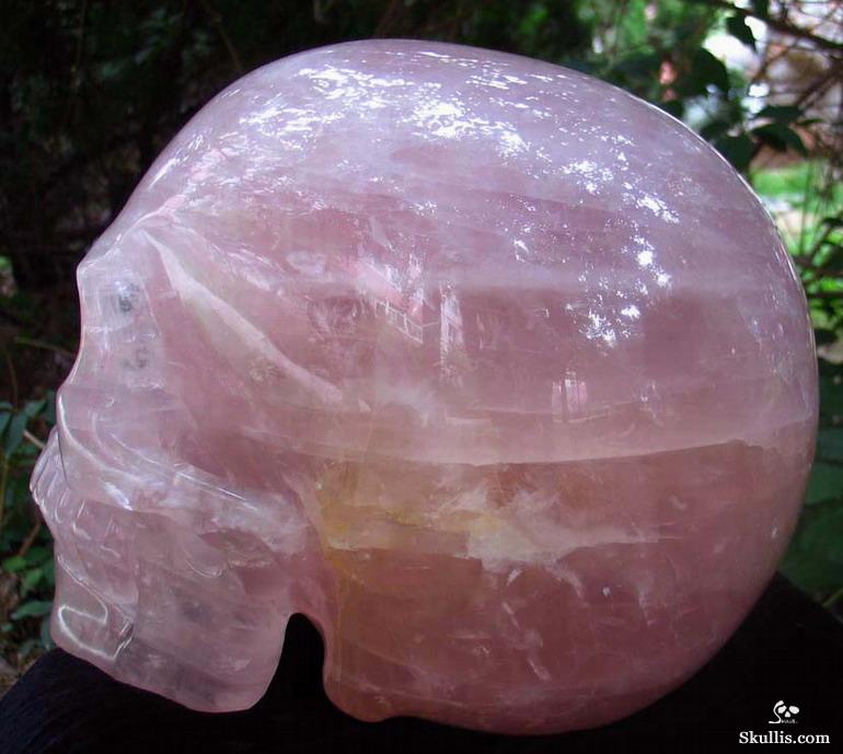 Titan 12.3" Rose Quartz Carved Crystal Skull, Realistic Titan 12.3" Rose Quartz Carved Crystal Skull, Realistic