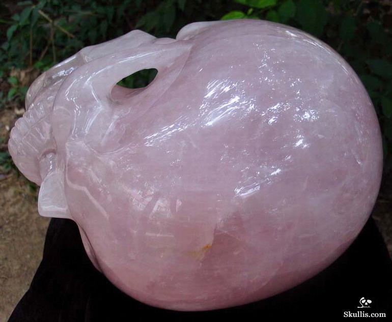 Titan 12.3" Rose Quartz Carved Crystal Skull, Realistic Titan 12.3" Rose Quartz Carved Crystal Skull, Realistic