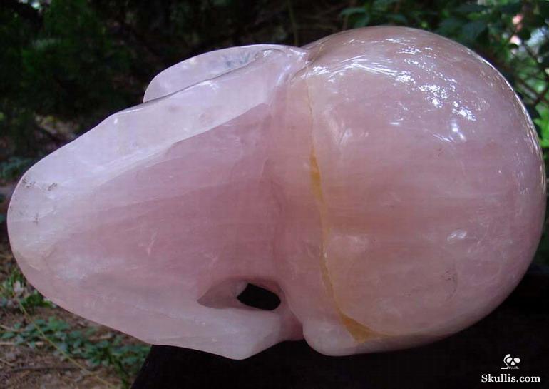 Titan 12.3" Rose Quartz Carved Crystal Skull, Realistic Titan 12.3" Rose Quartz Carved Crystal Skull, Realistic