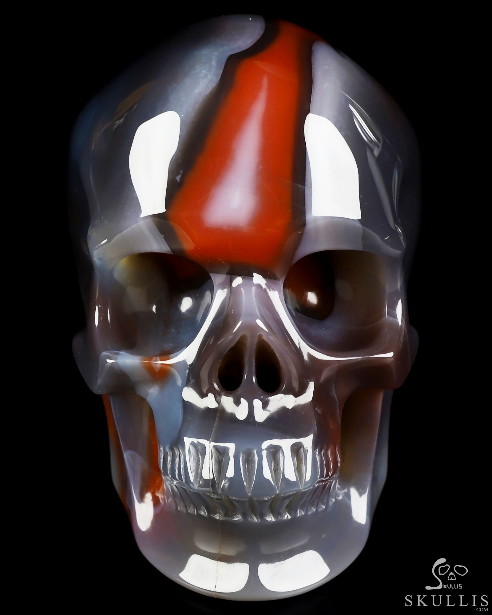 Aug 28, 2026 ACSAD (A Crystal Skull a Day) - The Wound That Became Light - Gemstone 4.1" Mozambique Agate Hand Carved Crystal Skull, Super Realistic, Crystal Healing Aug 28, 2026 ACSAD (A Crystal Skull a Day) - The Wound That Became Light - Gemstone 4.1" Mozambique Agate Hand Carved Crystal Skull, Super Realistic, Crystal Healing