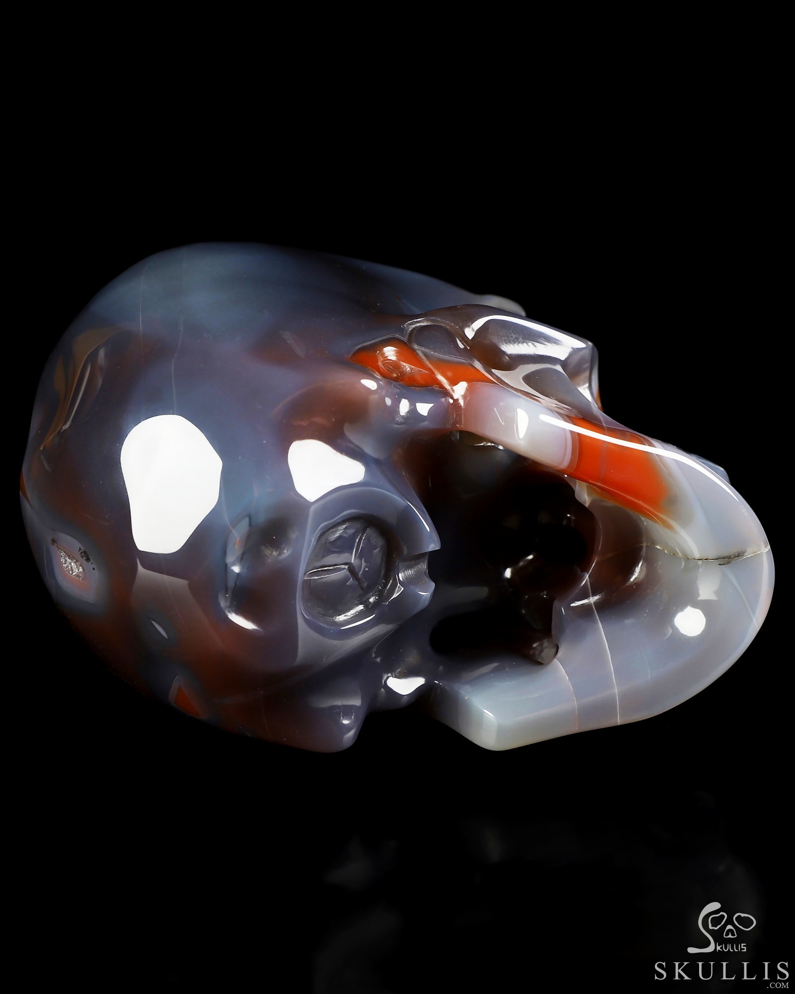 Aug 28, 2026 ACSAD (A Crystal Skull a Day) - The Wound That Became Light - Gemstone 4.1" Mozambique Agate Hand Carved Crystal Skull, Super Realistic, Crystal Healing Aug 28, 2026 ACSAD (A Crystal Skull a Day) - The Wound That Became Light - Gemstone 4.1" Mozambique Agate Hand Carved Crystal Skull, Super Realistic, Crystal Healing
