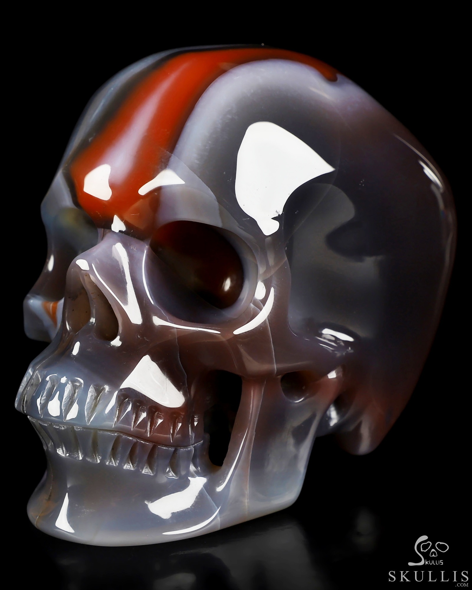 Aug 28, 2026 ACSAD (A Crystal Skull a Day) - The Wound That Became Light - Gemstone 4.1" Mozambique Agate Hand Carved Crystal Skull, Super Realistic, Crystal Healing Aug 28, 2026 ACSAD (A Crystal Skull a Day) - The Wound That Became Light - Gemstone 4.1" Mozambique Agate Hand Carved Crystal Skull, Super Realistic, Crystal Healing