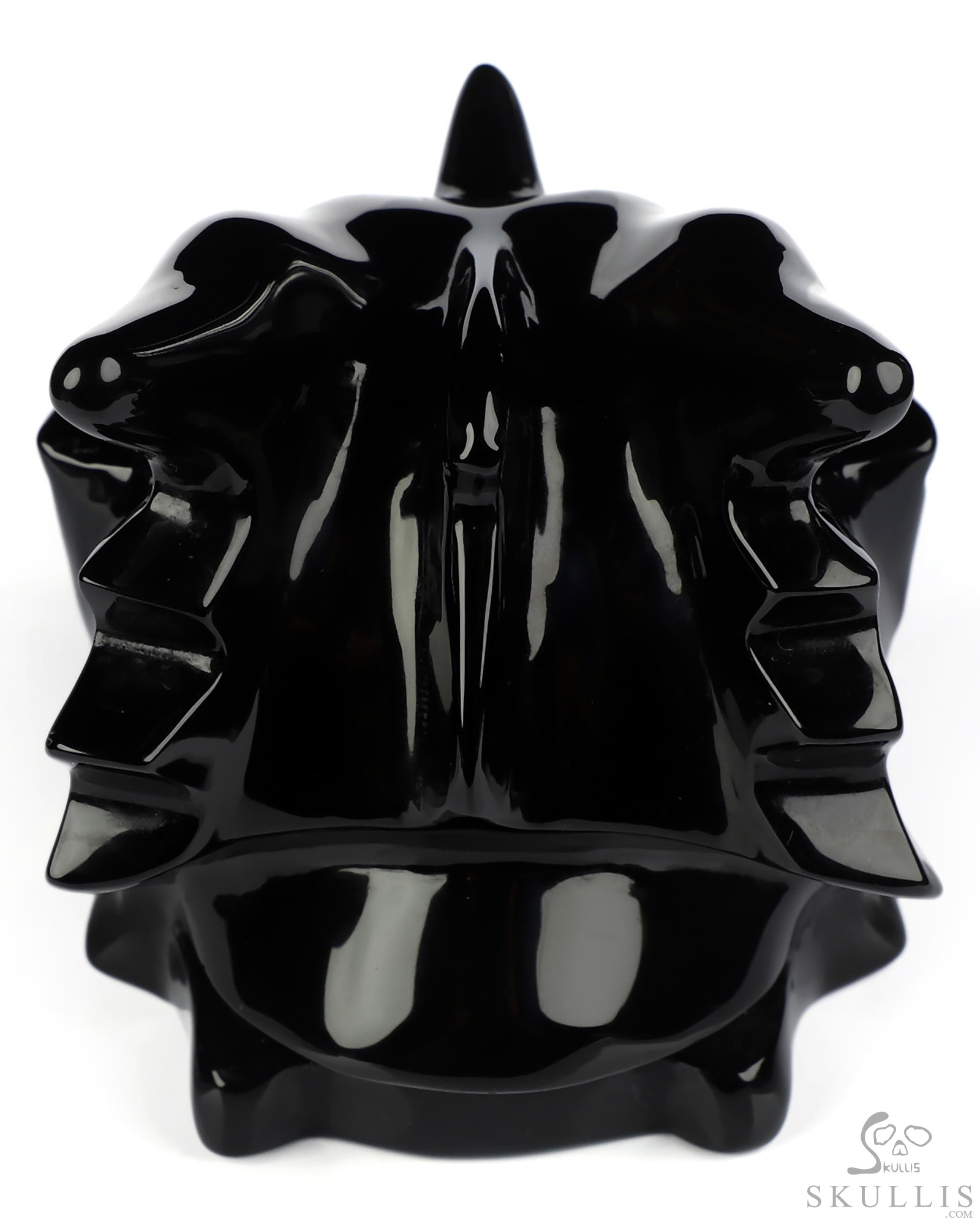 4.8" Black Obsidian Hand Carved Crystal Dragon Skull with Eyes Sculpture, Crystal Healing 4.8" Black Obsidian Hand Carved Crystal Dragon Skull with Eyes Sculpture, Crystal Healing