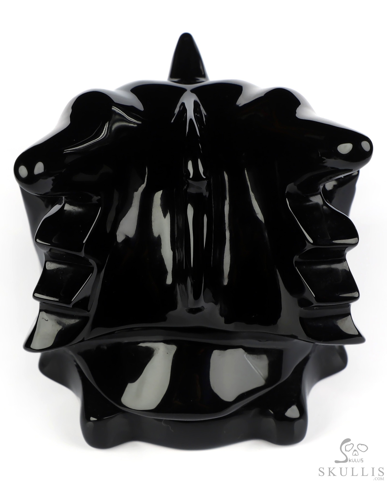 4.8" Black Obsidian Hand Carved Crystal Dragon Skull Sculpture, Crystal Healing 4.8" Black Obsidian Hand Carved Crystal Dragon Skull Sculpture, Crystal Healing
