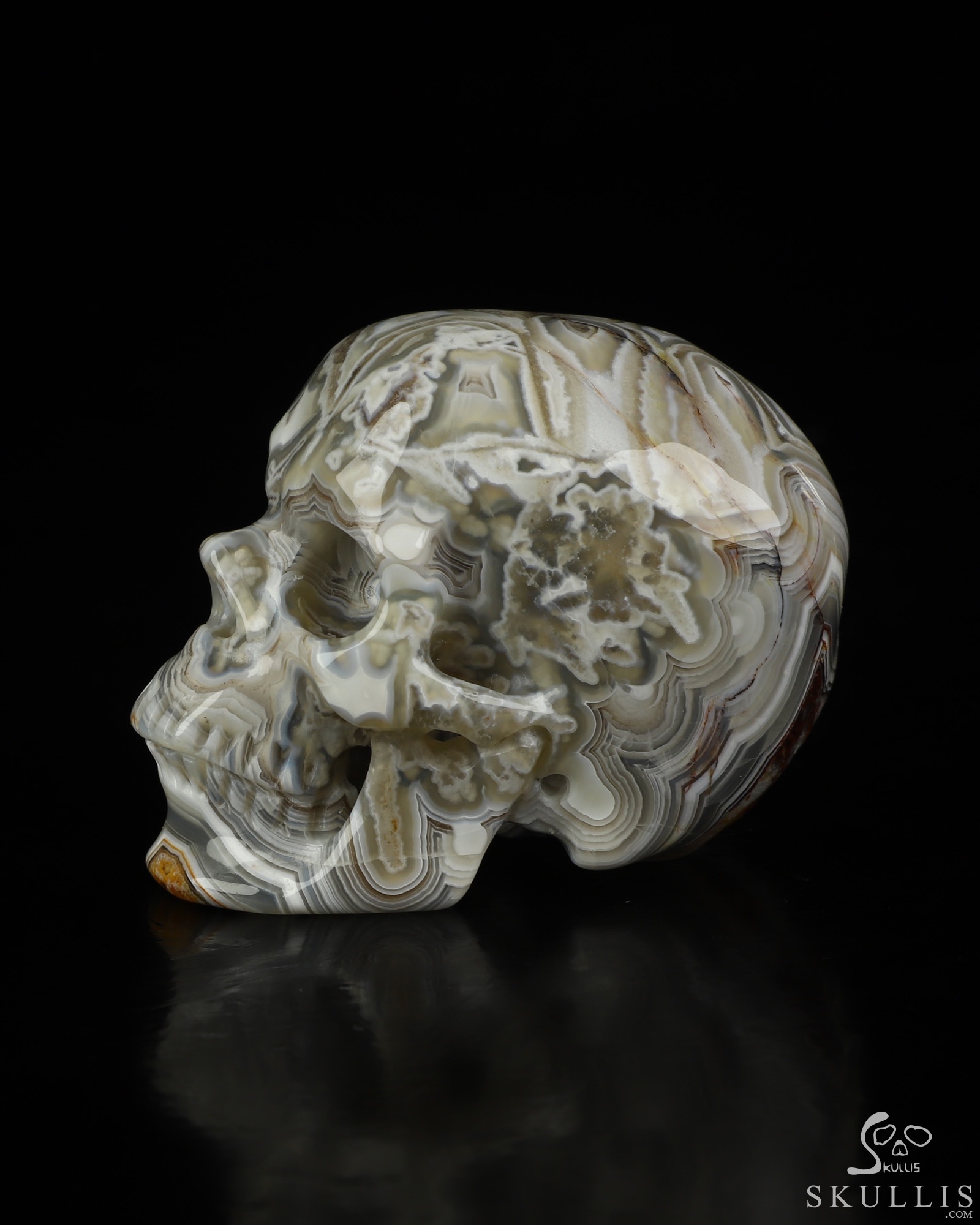 Gemstone 2.0" Red Crazy Lace Agate Hand Carved Crystal Skull, Super Realistic, Crystal Healing Gemstone 2.0" Red Crazy Lace Agate Hand Carved Crystal Skull, Super Realistic, Crystal Healing