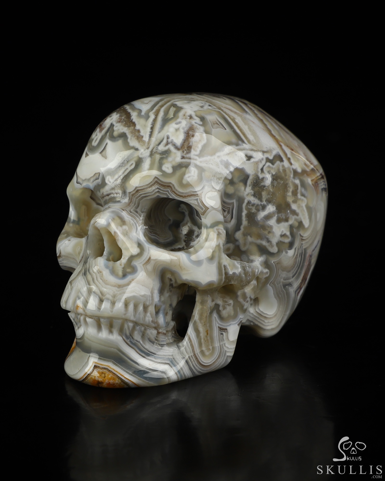 Gemstone 2.0" Red Crazy Lace Agate Hand Carved Crystal Skull, Super Realistic, Crystal Healing Gemstone 2.0" Red Crazy Lace Agate Hand Carved Crystal Skull, Super Realistic, Crystal Healing