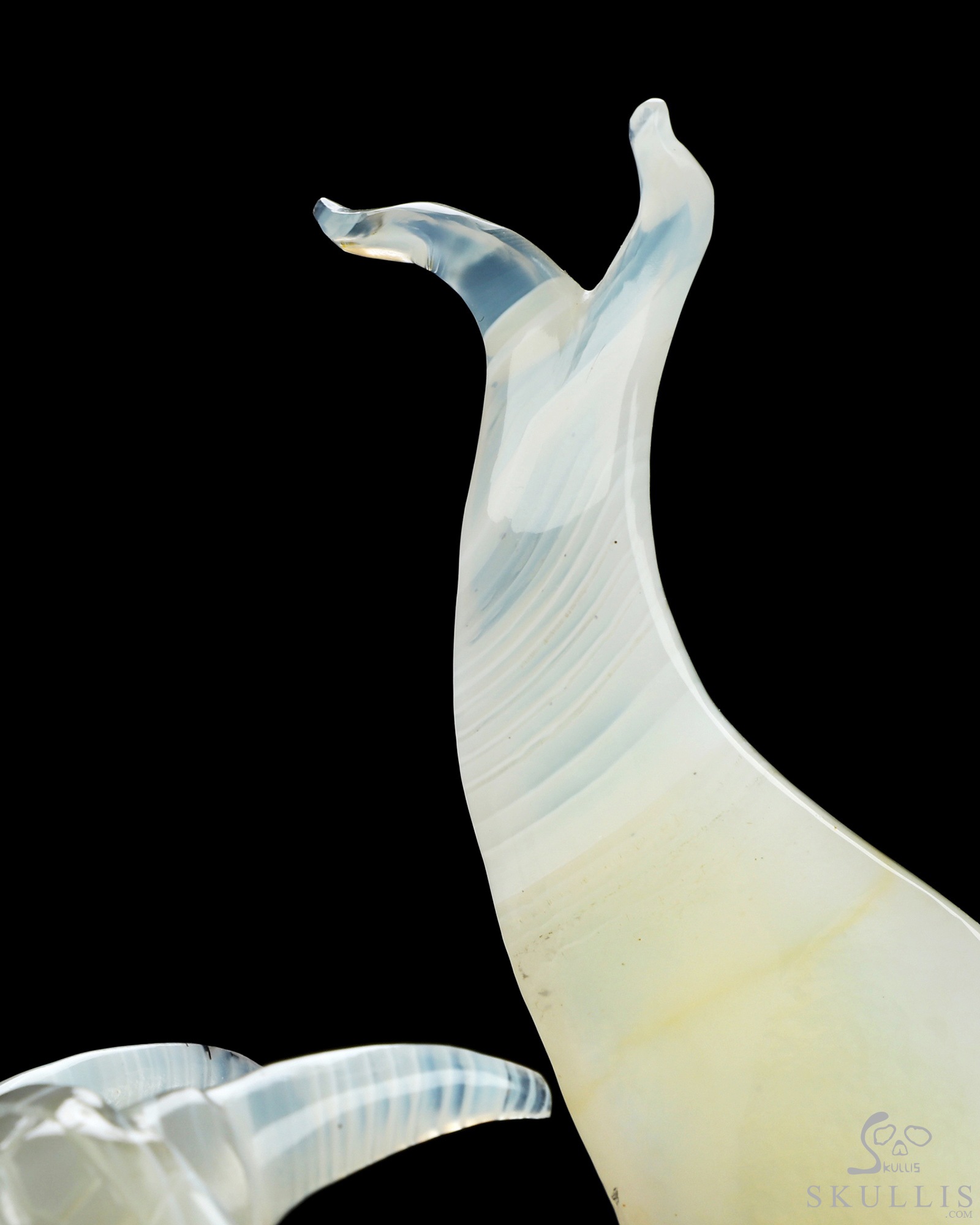 7.1" Banded Agate Hand Carved Crystal Snake Sculpture, Crystal Healing 7.1" Banded Agate Hand Carved Crystal Snake Sculpture, Crystal Healing