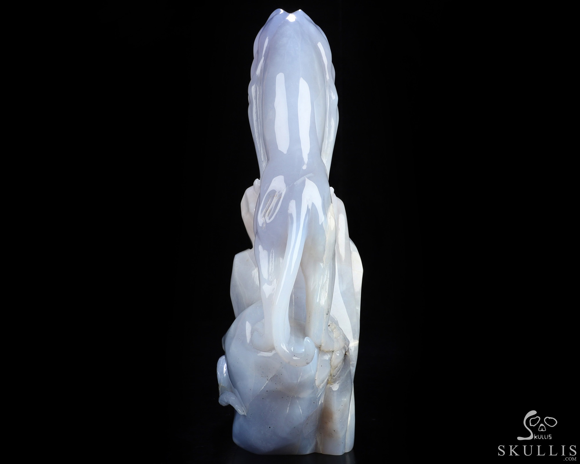 9.1" Blue Chalcedony Hand Carved Crystal Leopard and Snake Sculpture, Crystal Healing 9.1" Blue Chalcedony Hand Carved Crystal Leopard and Snake Sculpture, Crystal Healing