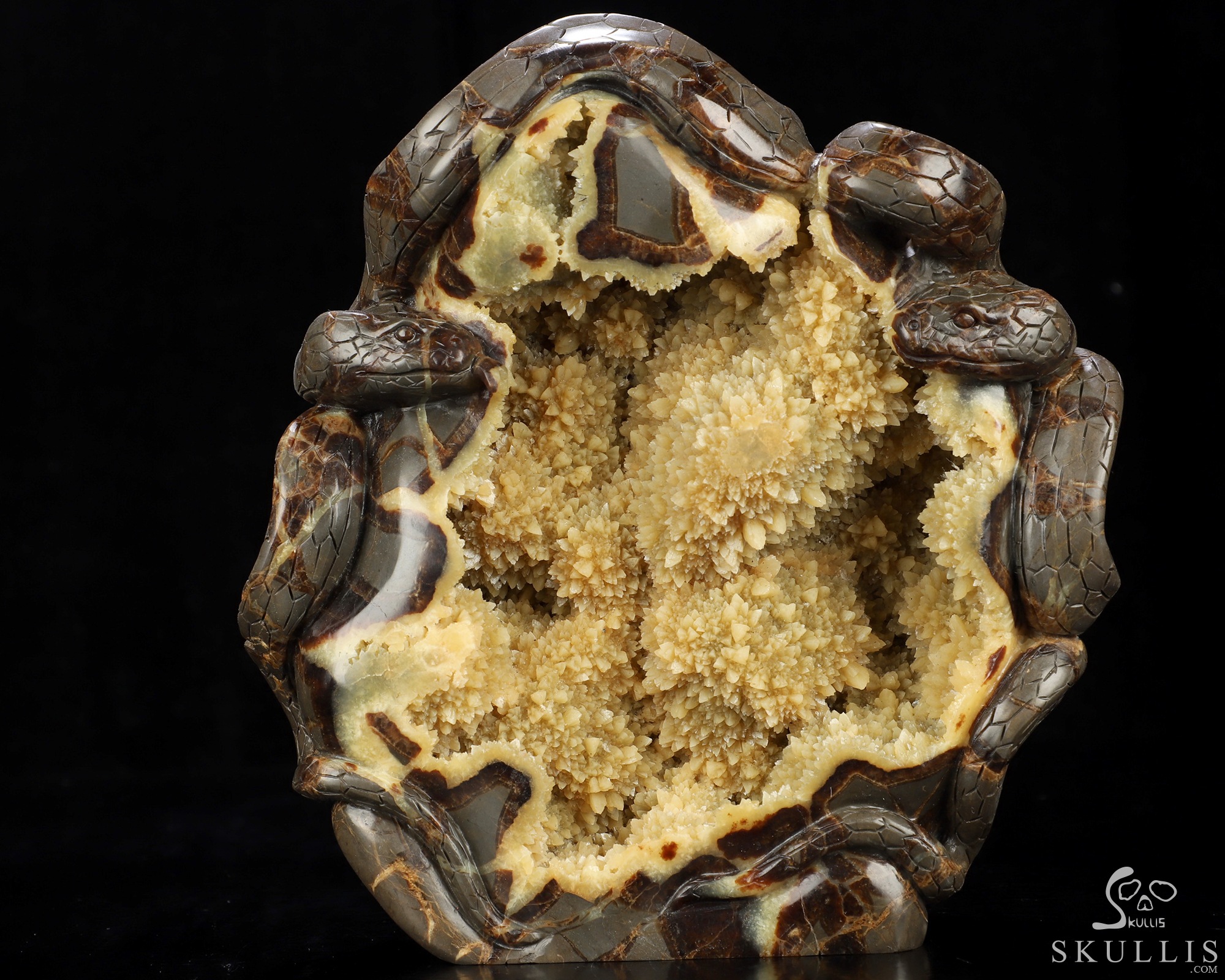 7.9" Dragon Septarian Stone Hand Carved Crystal Snake Sculpture, Crystal Healing 7.9" Dragon Septarian Stone Hand Carved Crystal Snake Sculpture, Crystal Healing