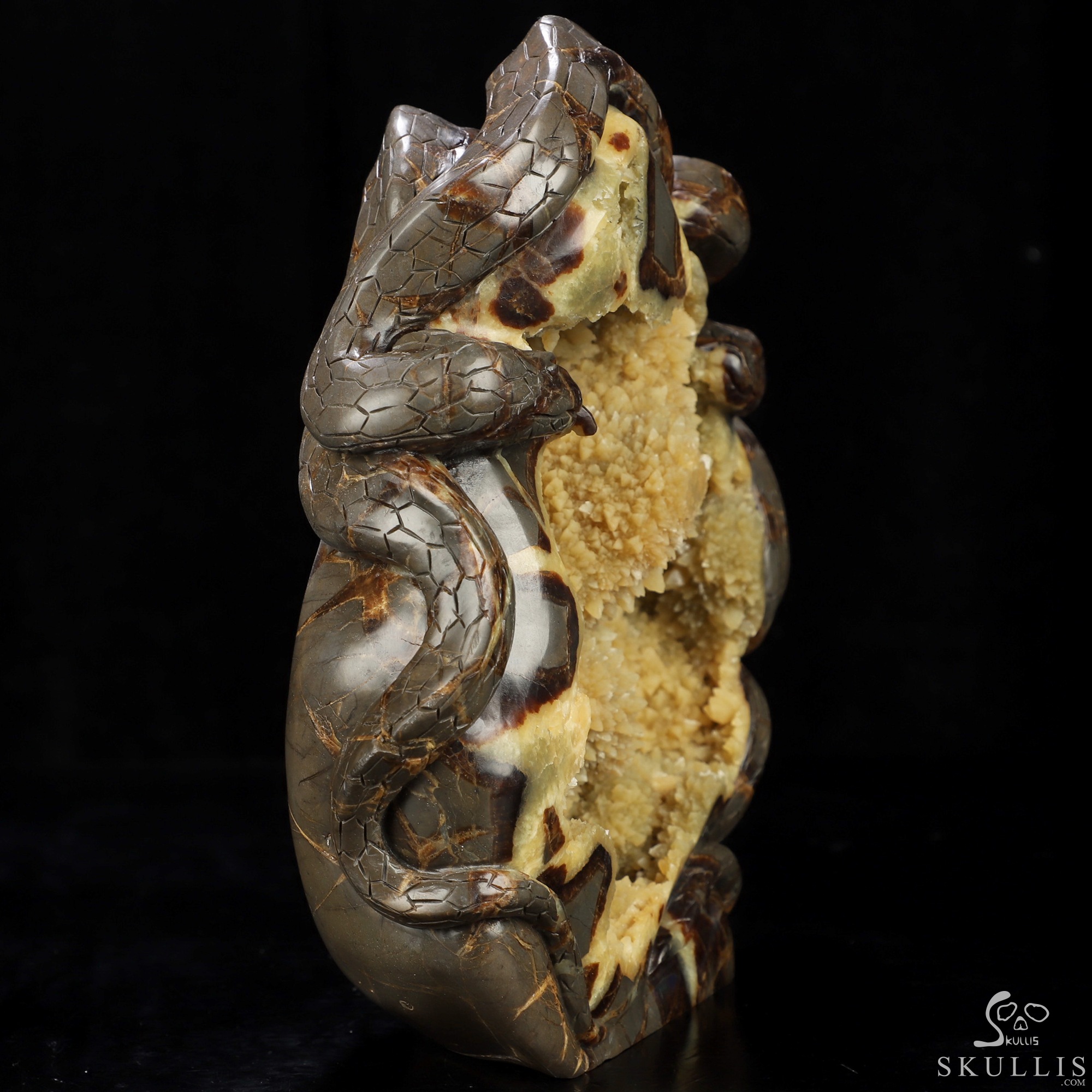 7.9" Dragon Septarian Stone Hand Carved Crystal Snake Sculpture, Crystal Healing 7.9" Dragon Septarian Stone Hand Carved Crystal Snake Sculpture, Crystal Healing