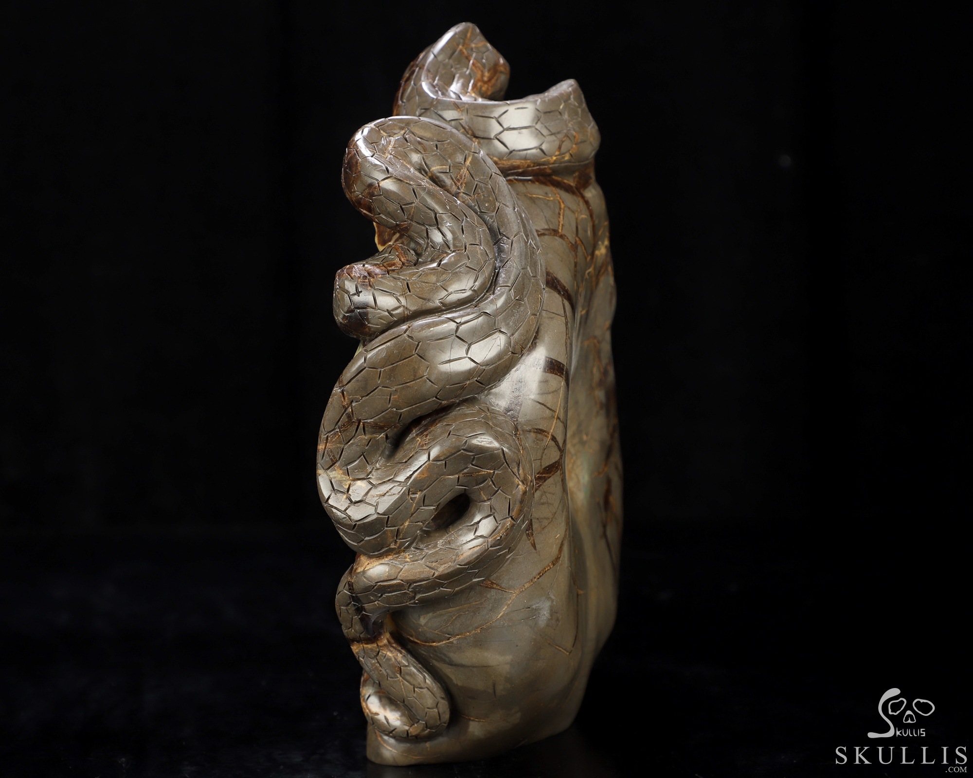 7.9" Dragon Septarian Stone Hand Carved Crystal Snake Sculpture, Crystal Healing 7.9" Dragon Septarian Stone Hand Carved Crystal Snake Sculpture, Crystal Healing
