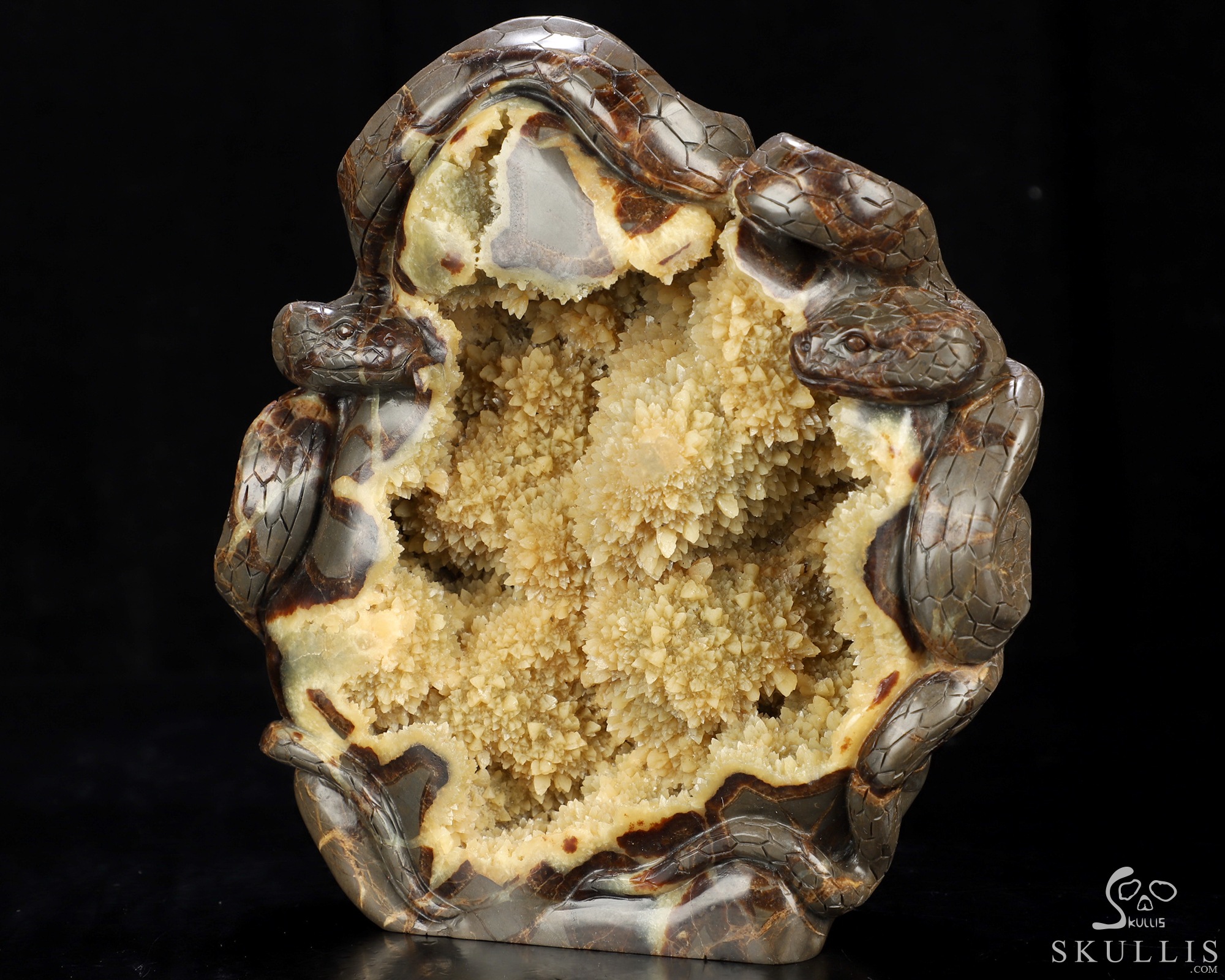 7.9" Dragon Septarian Stone Hand Carved Crystal Snake Sculpture, Crystal Healing 7.9" Dragon Septarian Stone Hand Carved Crystal Snake Sculpture, Crystal Healing