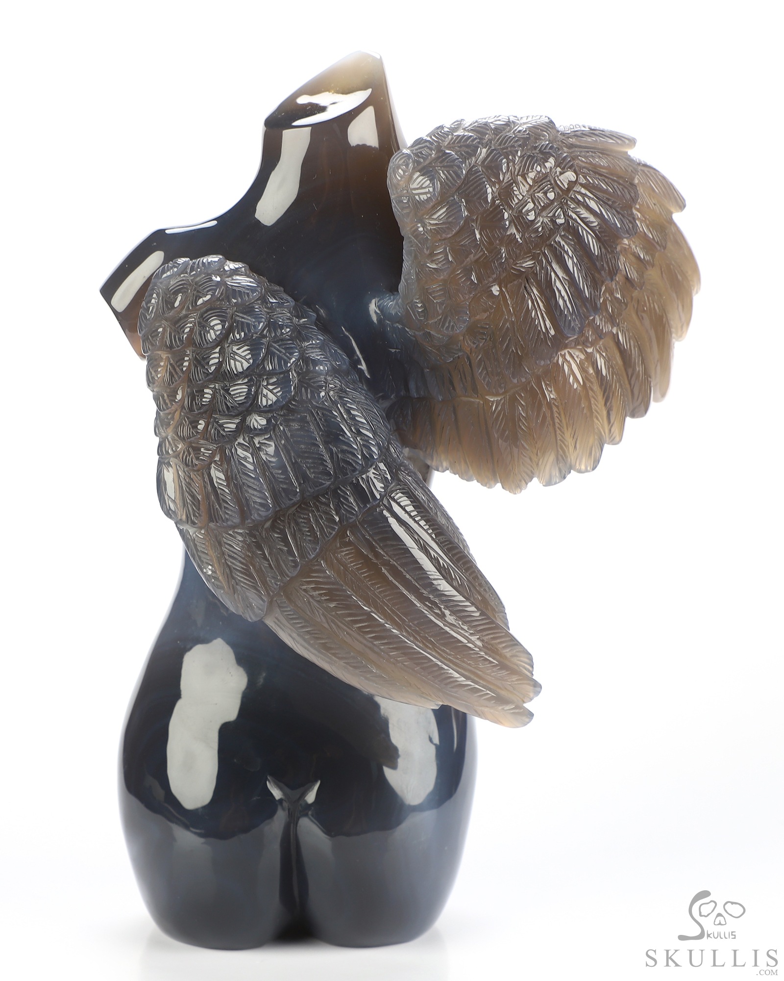 6.5" Agate Amethyst Geode Hand Carved Crystal Angel Sculpture, Crystal Healing 6.5" Agate Amethyst Geode Hand Carved Crystal Angel Sculpture, Crystal Healing