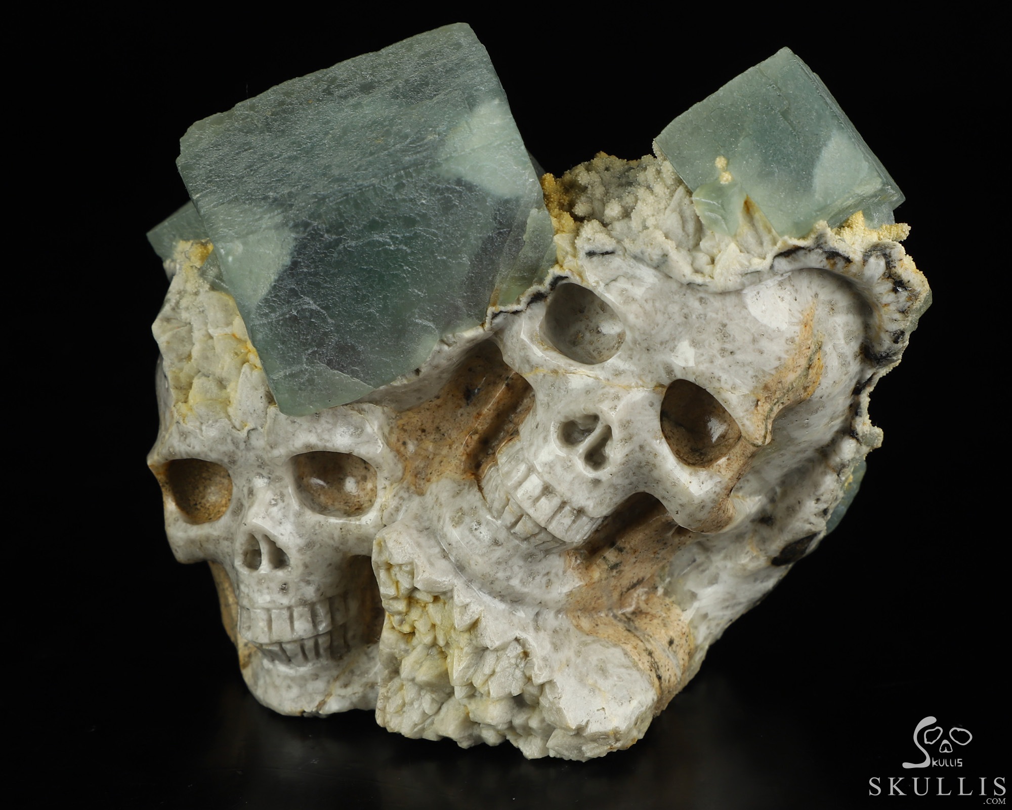 4.4" Fluorite Hand Carved Crystal Skull Fine Art Sculpture, Crystal Healing 4.4" Fluorite Hand Carved Crystal Skull Fine Art Sculpture, Crystal Healing