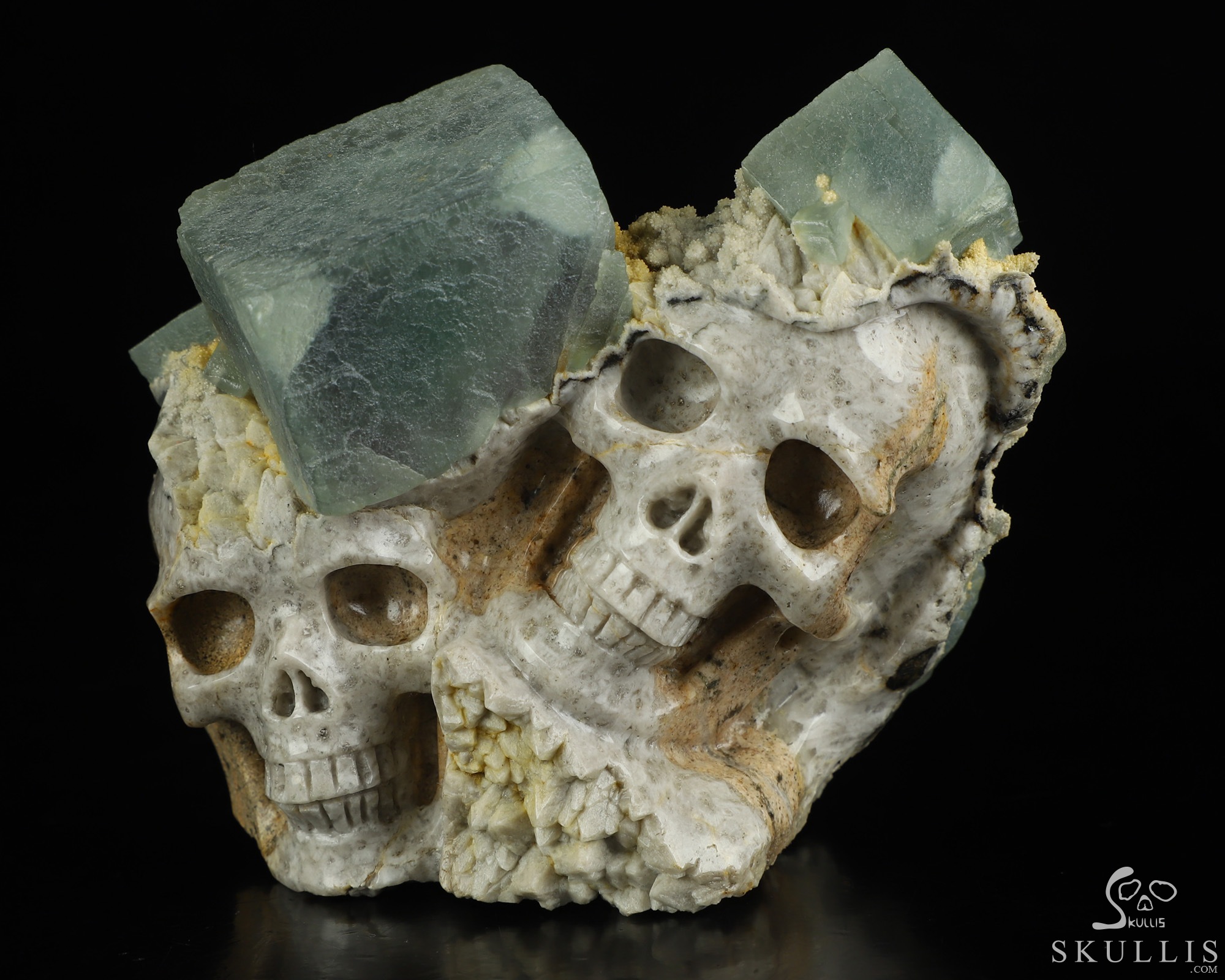 4.4" Fluorite Hand Carved Crystal Skull Fine Art Sculpture, Crystal Healing 4.4" Fluorite Hand Carved Crystal Skull Fine Art Sculpture, Crystal Healing