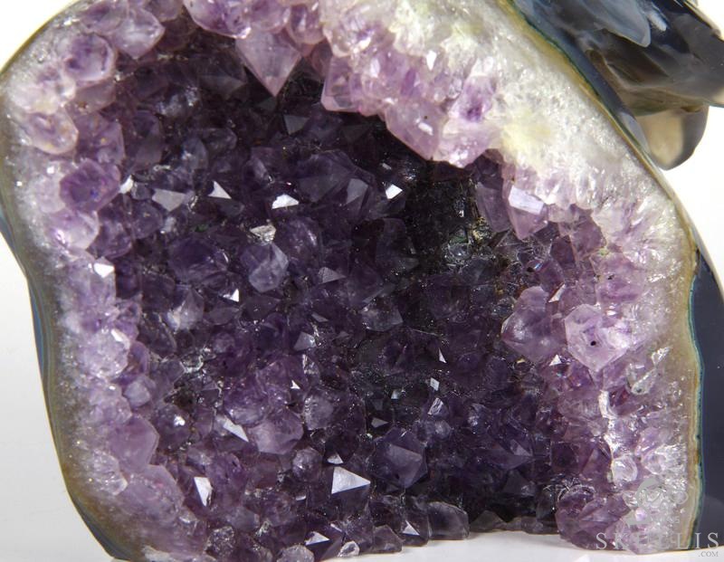 Amazing Huge 6.5" Amethyst Geode Agate Carved Crystal Eagle Head Sculpture Amazing Huge 6.5" Amethyst Geode Agate Carved Crystal Eagle Head Sculpture