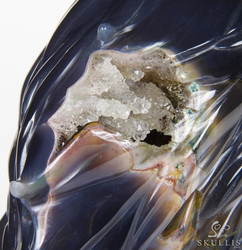 Amazing Huge 6.5" Amethyst Geode Agate Carved Crystal Eagle Head Sculpture Amazing Huge 6.5" Amethyst Geode Agate Carved Crystal Eagle Head Sculpture