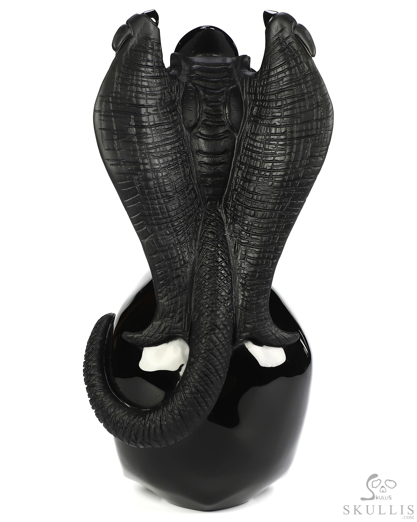 7.9" Black Obsidian Hand Carved Crystal Skull Fine Art Sculpture, Crystal Healing 7.9" Black Obsidian Hand Carved Crystal Skull Fine Art Sculpture, Crystal Healing