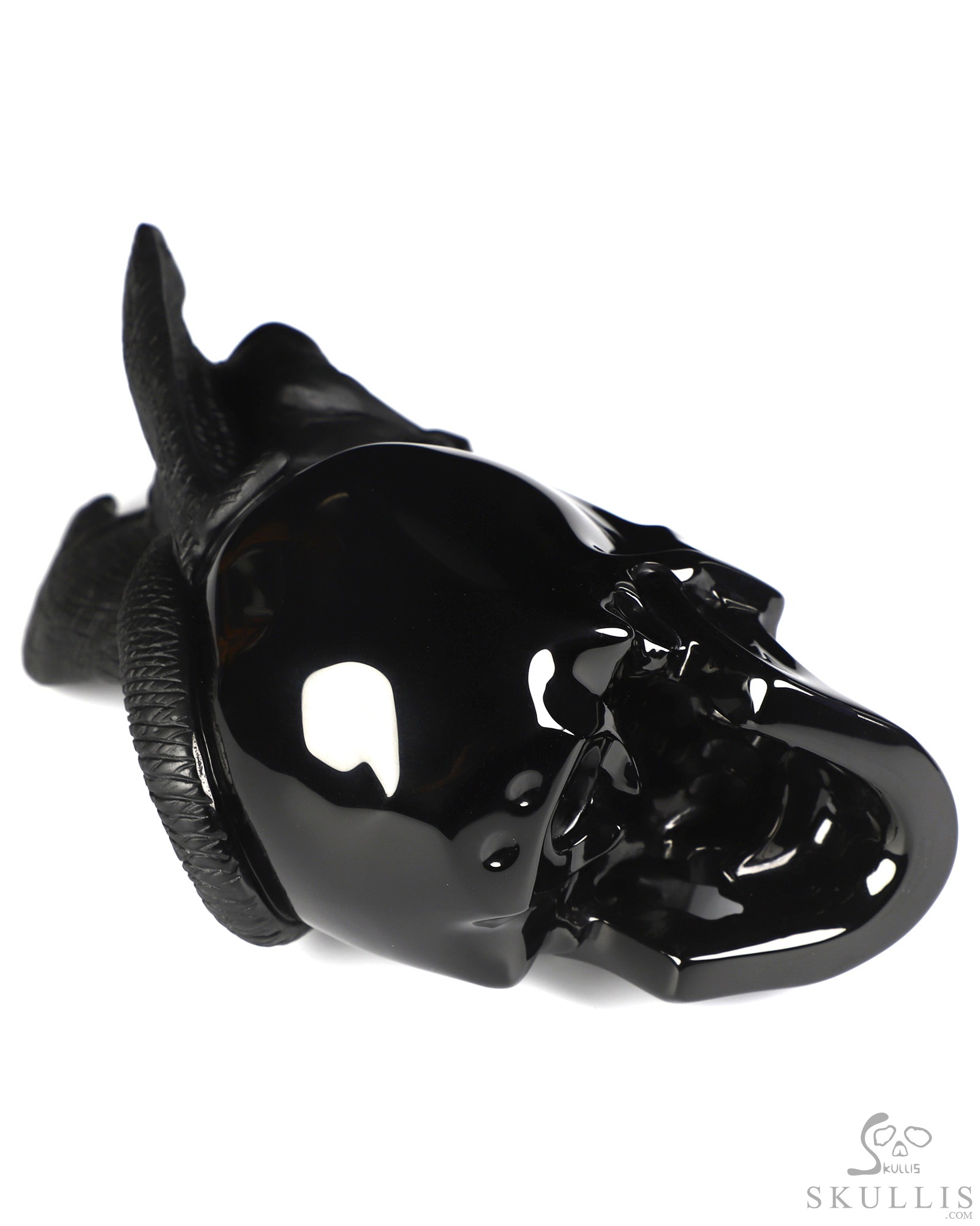 7.9" Black Obsidian Hand Carved Crystal Skull Fine Art Sculpture, Crystal Healing 7.9" Black Obsidian Hand Carved Crystal Skull Fine Art Sculpture, Crystal Healing