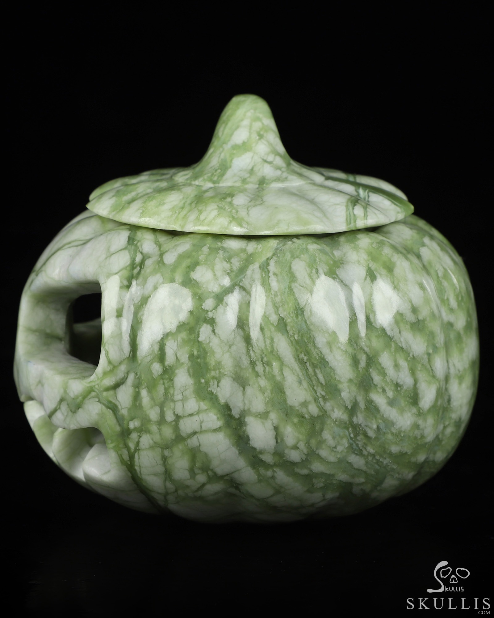 3.9" Chinese Picasso Jasper Hand Carved Hollow Pumpkin Crystal Skull Sculpture, Crystal Healing 3.9" Chinese Picasso Jasper Hand Carved Hollow Pumpkin Crystal Skull Sculpture, Crystal Healing